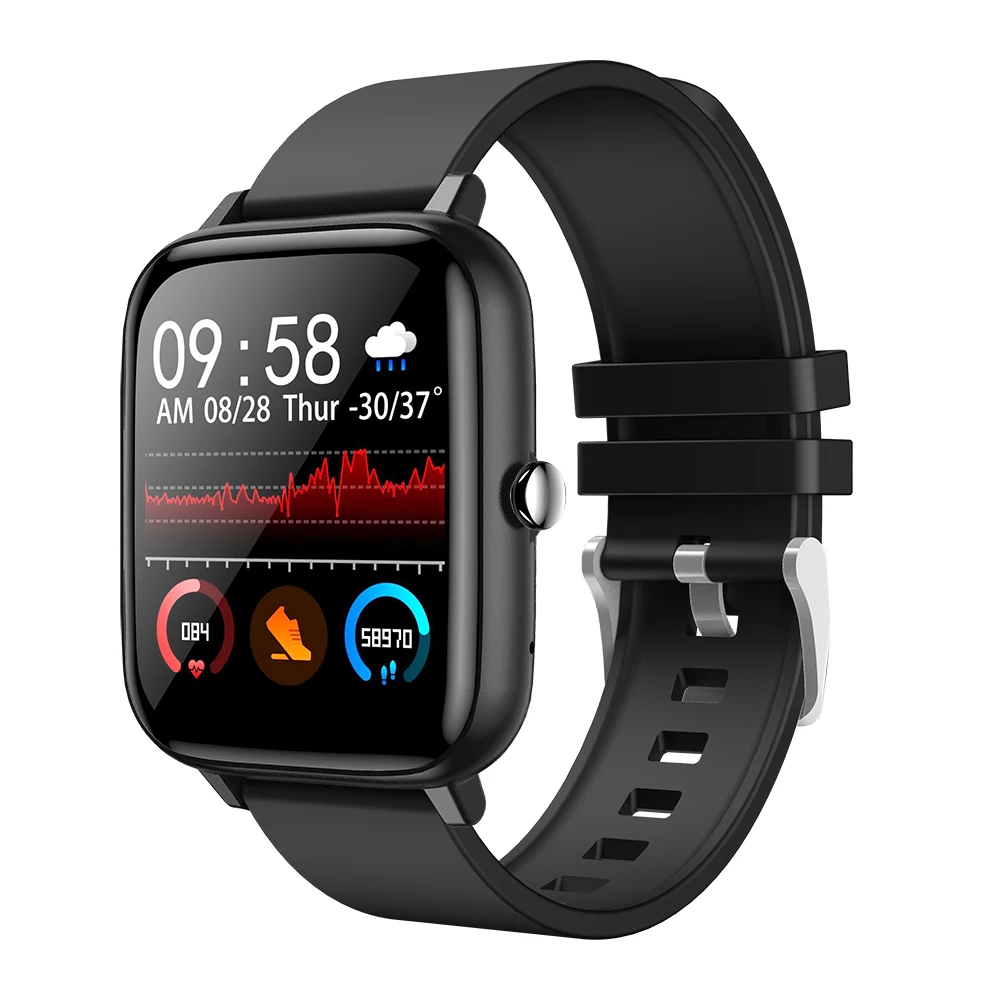 Willgallop-reloj inteligente P6 para hombre y mujer, pulsera completamente táctil con Bluetooth, control de la presión arterial, rastreador de fitness, para android e ios