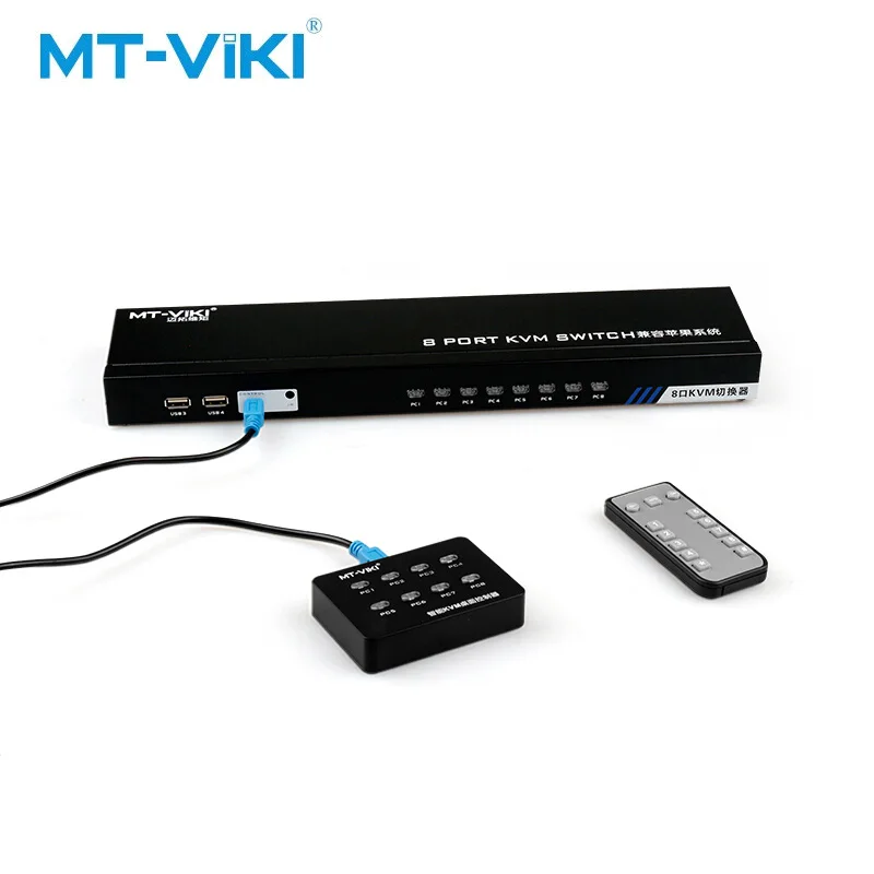 

MT-VIKI VGA KVM switch 8-port compatible Manual switching with Apple system with remote control Desktop controller MT-801UK-C