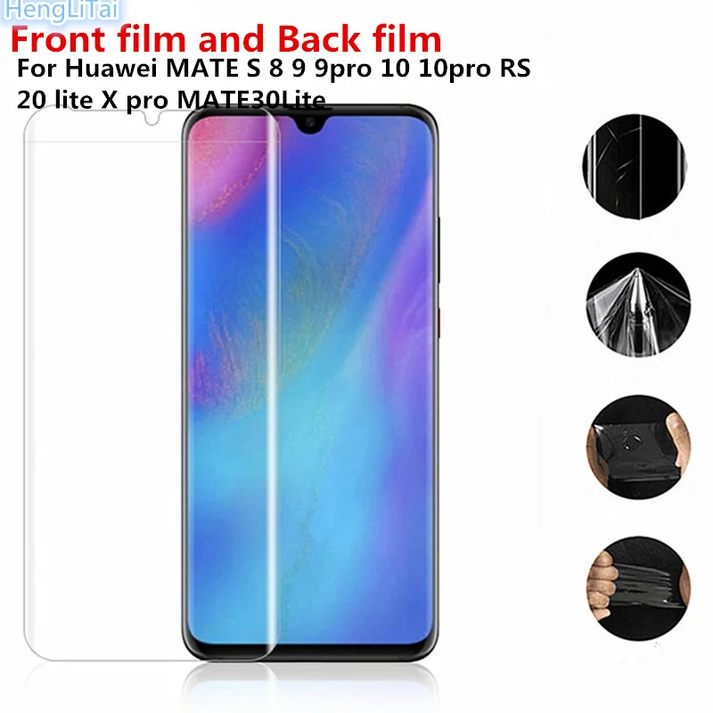 Передняя пленка и задняя 3D полная защита экрана TPU для Huawei MATE S 8 9 9pro 10 10pro RS 20 lite X pro
