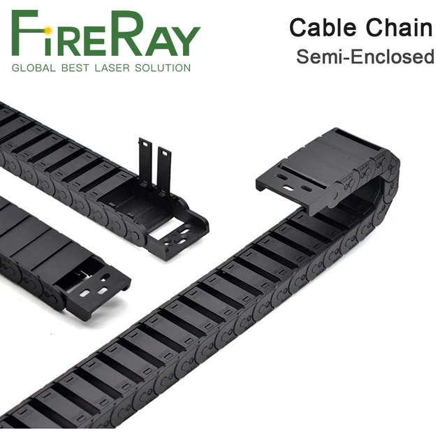 สายเคเบิลแบบกึ่งปิด 1 เมตร ขนาด 15*20 30 40 50 มม. สำหรับส่งสายไฟ วัสดุพลาสติก ใช้สำหรับเครื่องพิมพ์ 3 มิติ และเครื่องแกะสลัก CNC 1