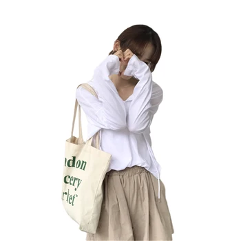 

Fashionable Pure Color without Pattern Long Sleeve Women’ s Sweatshirts with Hooded Design Simple Style Blouse for Women