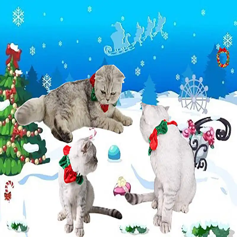 Cat Christmas Stitching Jewelry Collar Fashion Pet Party Decoration