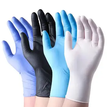 

100 Pcs Nitrile Disposable Gloves Powder Free Rubber Latex Free Comfortable Industrial Blue Rubber Gloves