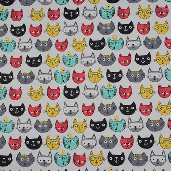 

Graffiti Cat Kitty Bird Print Handmade Patchwork Cotton Canvas Fabric Sewing Bag Pillow Diy Tablecloth Curtain Sofa 91cm*145cm