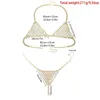 Sex goddess Body jewelry Bras thong suit Women s underwear Exclusive Transparent Hollowing out Shining