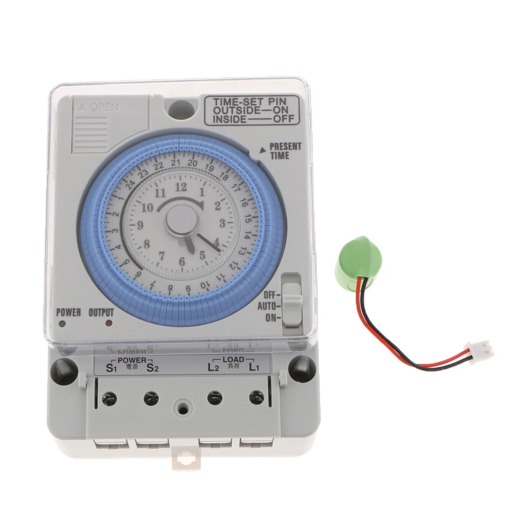 Mechanical Analogue Day 24H Timer Switch Industria Switch DIN RAIL INSTALLATION