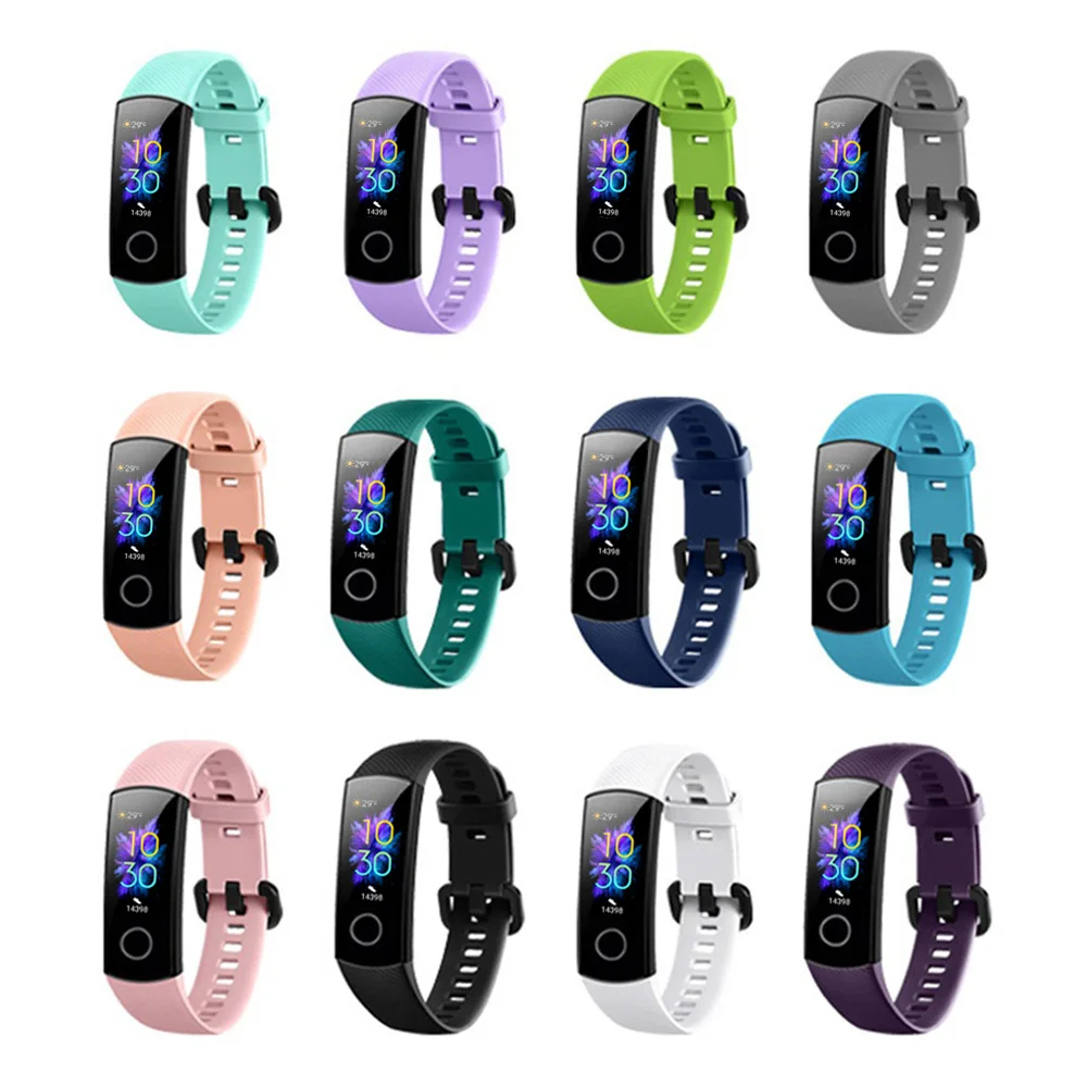 Ремешок силиконовый для наручных часов цветной сменный Браслет Honor Band 5 4