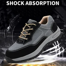 Безопасная обувь и головные уборы; мужские туфли-оксфорды со стальным носком на низкой подошве; обувь для работы; Нескользящая дышащая сетчатая обувь; походная одежда; DXZ0064