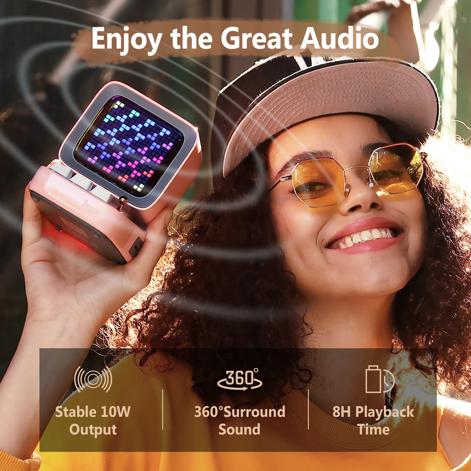 US $77.91 Divoom Ditoo-Plus Retro Pixel Art Bluetooth Portable Speaker Alarm Clock DIY LED Display Board, Cute Gift Home Light Decoration
