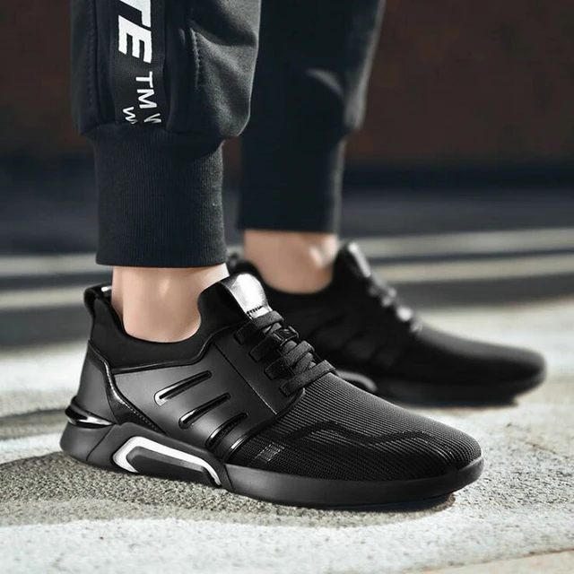 2019 New Brand Fashion All Black Male Sneakers Casual Flats Shoes Gym  Trainers Shoes Men Air Mesh Black Breathable Shoes Lc-70 - Casual Sneakers  - AliExpress