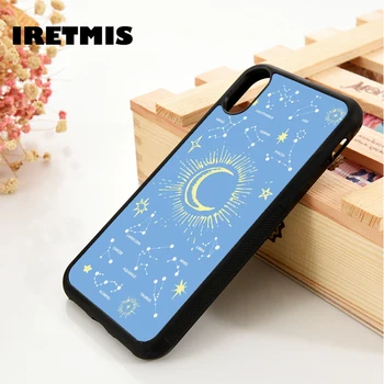 

Iretmis 5 5S SE 6 6S Soft TPU Silicone Rubber phone case cover for iPhone 7 8 plus X Xs 11 Pro Max XR moon and stars