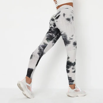 

NORMOV Printing Bubble Leggings Women Fitness High Waist Slim Tie-Dye Legging Femme Push Up Workout Jeggings Female Casual