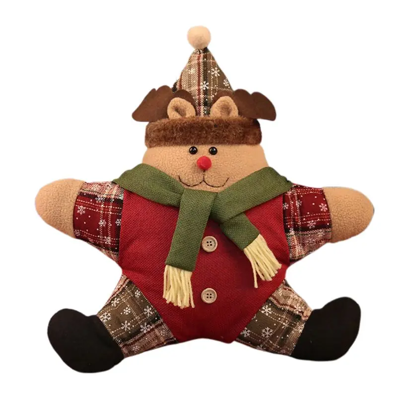 C Cute Cartoon Santa Claus Snowman Deer Pattern Pillow Soft Plush Warm Cushion for Home Sofa Car Seat Supplies Christmas Gifts - Цвет: C
