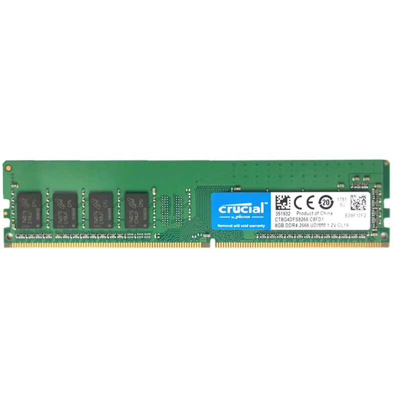 Оперативная память Crucial ddr4 8 ГБ 4 16 ОЗУ DDR4 2400 МГц 2666 288-Pin Dimm для настольных ПК Intel и AMD