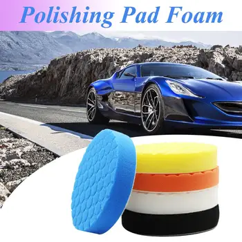 

5PCS Buffing Sponge Polishing Pad Kit Set 3pcs 3/4/5/6inch Hexagonal Polished Sponge Disc For Car Polisher Buffer