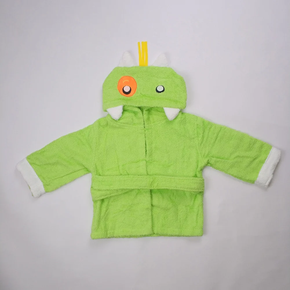 Cartoon Robe Flannel Baby Bathrobe Long Sleeve Hooded Bath Robe Lovely Animal Child Boy Girls Robes Kids Clothes