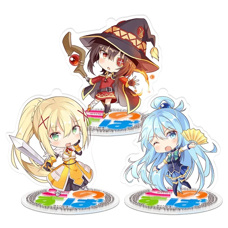 

9cm Kono Subarashii Sekai ni Syukufuku wo! Anime Action Figure Toy Acrylic Keychain Decorative Ornaments 8 Different Style