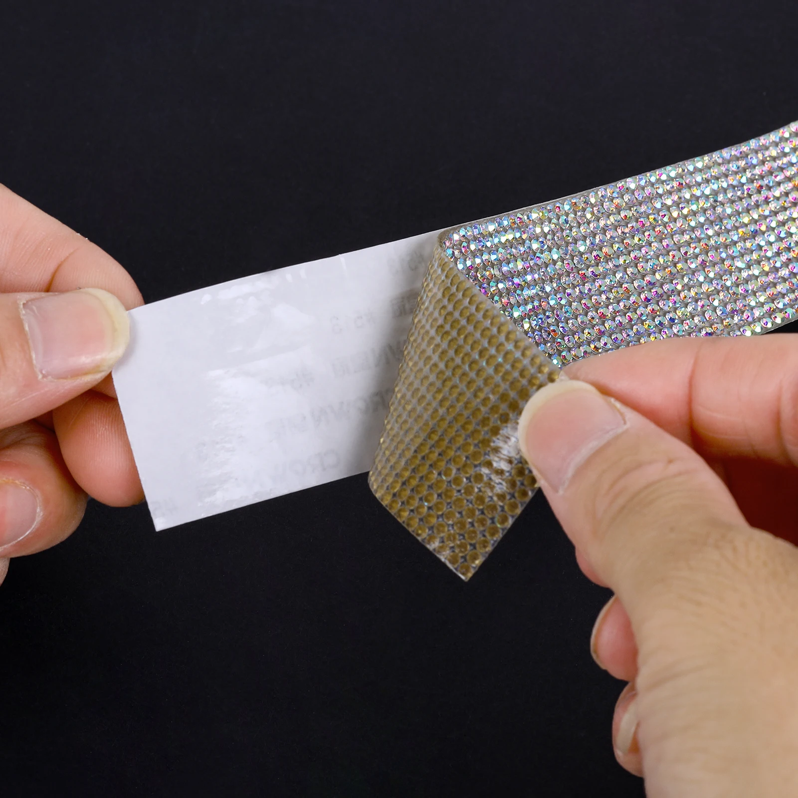 1Yard Glass White Adhesive Rhinestone Strips Sticker Crystal Glitter Sticky With  Adhesive Back For DIY Camera GarmentCup Trim - AliExpress
