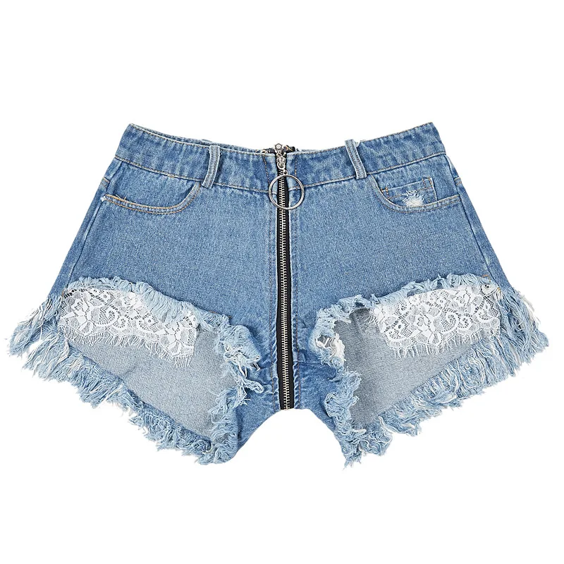 Women Sexy Jeans Shorts Front Back 