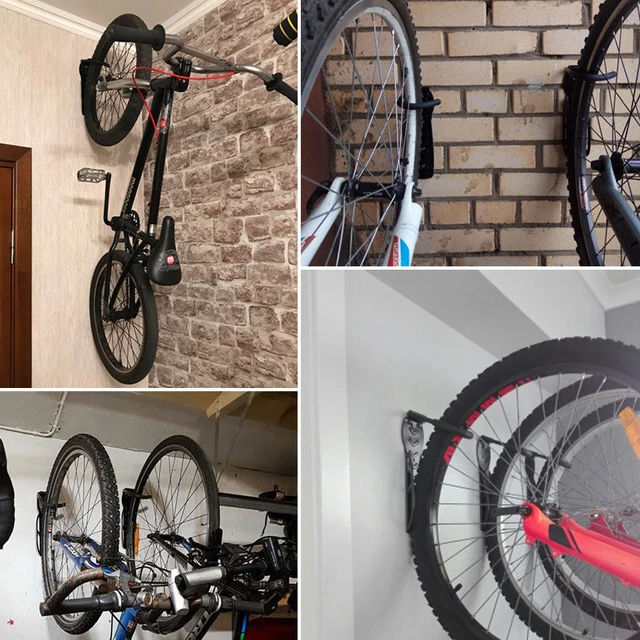 Estante de montaje en pared para bicicleta, colgador de almacenamiento,  soporte de gancho plegable, recubierto de goma, ahorro de espacio, gancho  para bicicleta de garaje - AliExpress