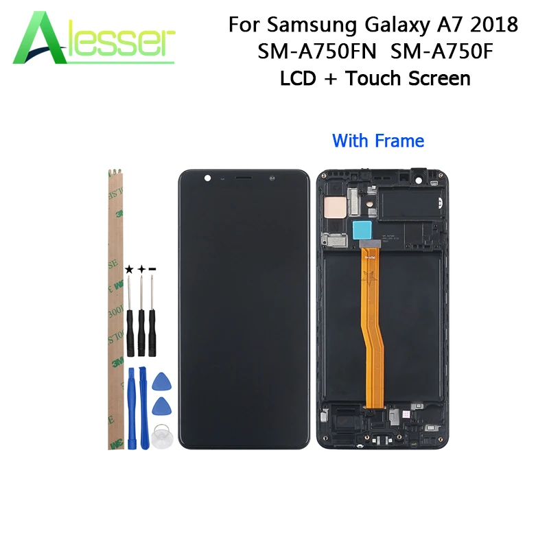 

Alesser For Samsung Galaxy A7 2018 LCD Display And Touch ScreenAmoled+Frame Digitizer Assembly For Samsung Galaxy A7 2018 +Tools