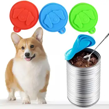 

6pcs Silicone Pet Food Can Cover Lid Dog Cat Pet Tin Healthy Reusable Storage Cap Top Dog Food Can Lid 75mm 88mm Random Color