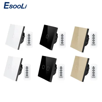 

Esooli EU Standard 1 gang 1 way remote Wall Remote Control Touch Switch Wireless touch Switch led light switch