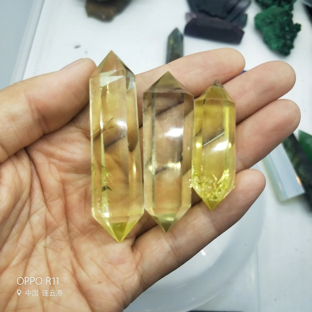 Хрустальный точечный натуральный камень цитрин кварц точечная Хрустальная