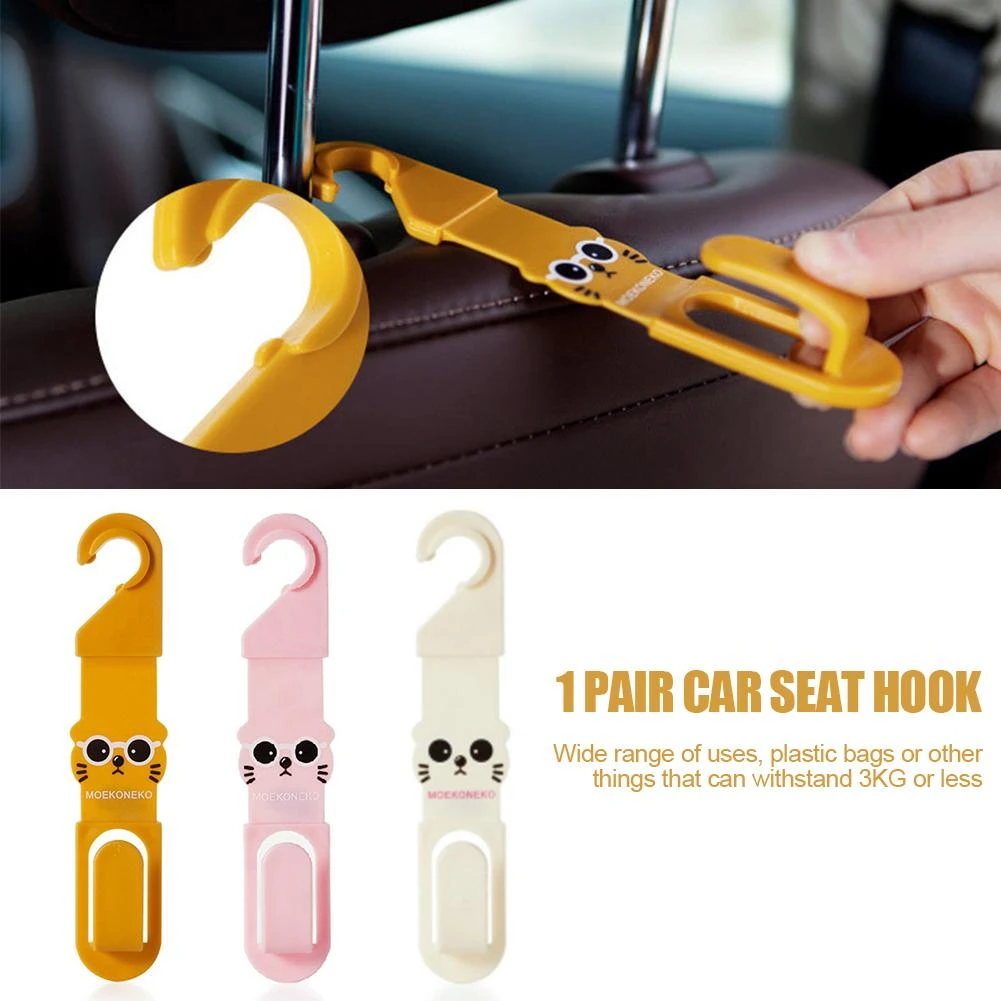 2個かわいい猫車の後部座席ハンガー収納フックカーアクセサリー雑貨ハンガーオーガナイザーホルダー Stowing Tidying Aliexpress