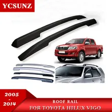 Рейлинги Rack Перевозчик бары бокового рельса для toyota hilux vigo 2005 2006 2007 2008 2009 2010 2011 2012 2013 двойной кабины