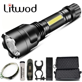 

XM-L T6 & COB Led Flashlight Torch Aluminum Waterproof Hard Light Bulbs for Camping Bicycle Lantern 4000 Lumens