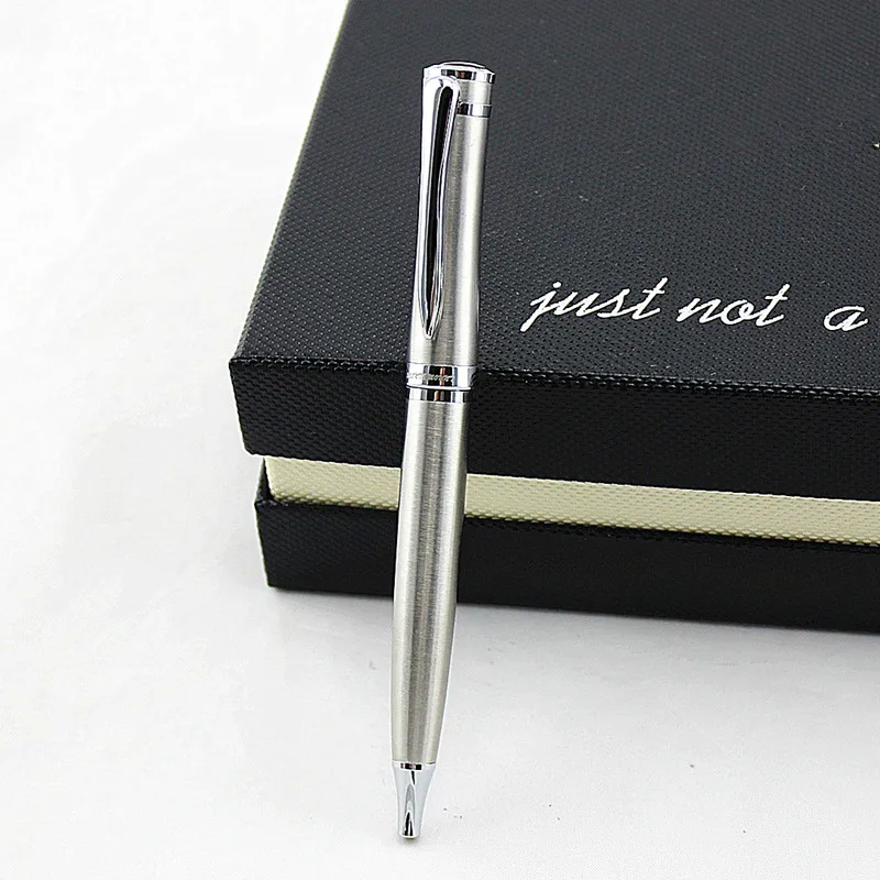 Quality Metal Ballpoint Pen 0.7mm Nib Silver Clip Ball Pen For Writing Business School Supplies Caneta - Ballpoint Pens AliExpress