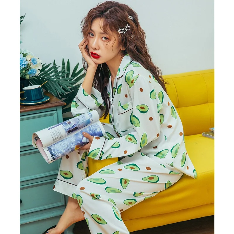 

Youhottest 2020 Autumn Winter Long Sleeves Pijama Women Nature Silk Pajamas