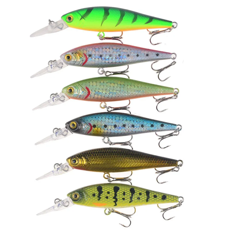 

With Sharp Hook 6Colors10cm/10g Artificial 3D Simulation Eyes ABS Plastic Hard Bait Bass Bionic Bait Waterproof