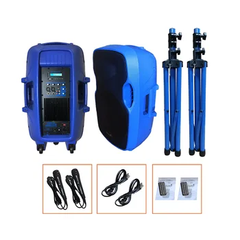 

STARAUDIO 2X 3500W 15" PA DJ Active Powered Bluetooth Speakers System Audio Karaoke Speaker Stands Wireless Microphones SSBM-15