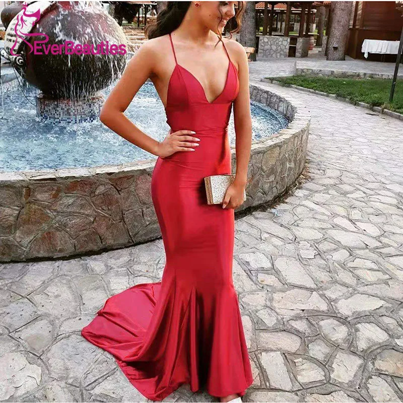 Robe De Soiree, вечернее платье,, торжественное платье, Vestido, вечерние платья, спагетти ремень, платье русалки, красное платье, Vestidos De Festa