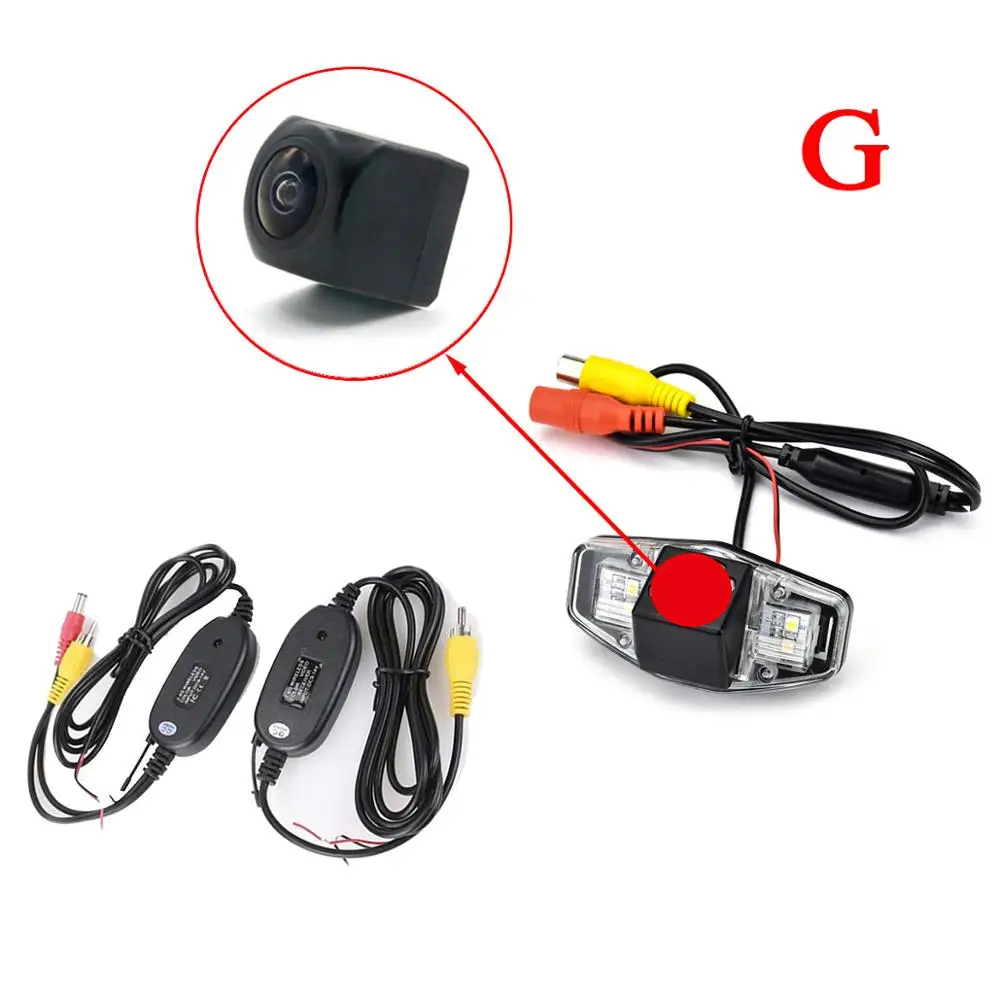 FishEye Camera Автомобильный монитор+ 2,4G беспроводной CCD и светодиодный регулируемый угол камеры заднего вида для Honda Accord Inspire Spirior Civic VII City - Название цвета: FishEye Camera