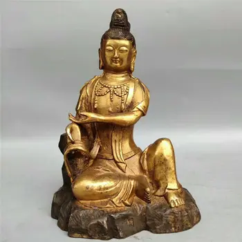 

Collection Tibetan Buddhism copper gilt Hand-made Kwan-yin Bodhisattva statue