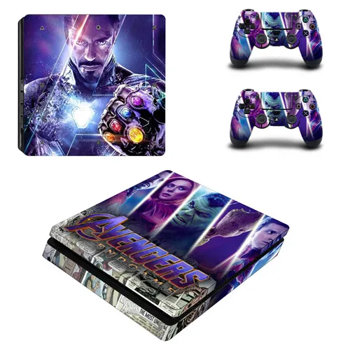 Мстители эндигра полное покрытие лицевые панели PS4 тонкая кожа Наклейка для playstation 4 консоль и контроллер PS4 тонкая кожа Наклейка - Цвет: P4SQB0342