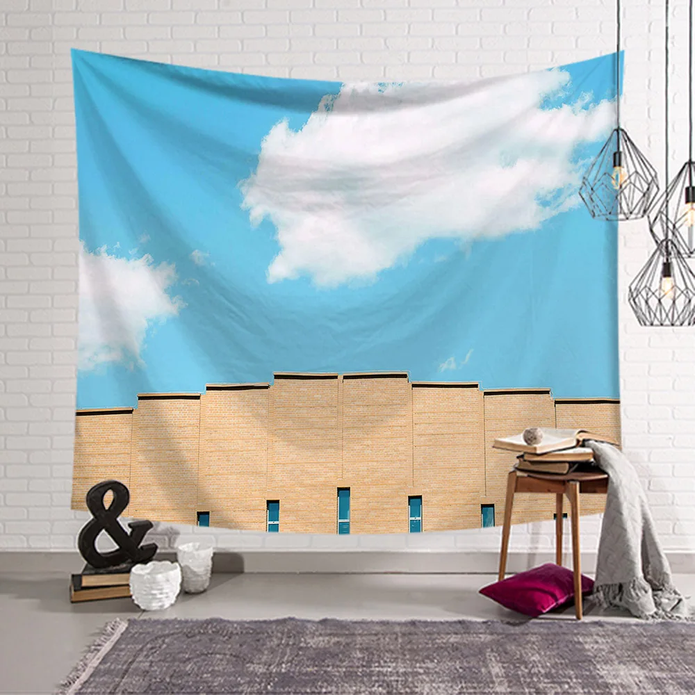 tapestry 3 Синий застенчивый гобелен облако предметы интерьера на стену Висячие стены декоративное покрывало сельский дом Декор гардины для окон - Цвет: tapestry 3