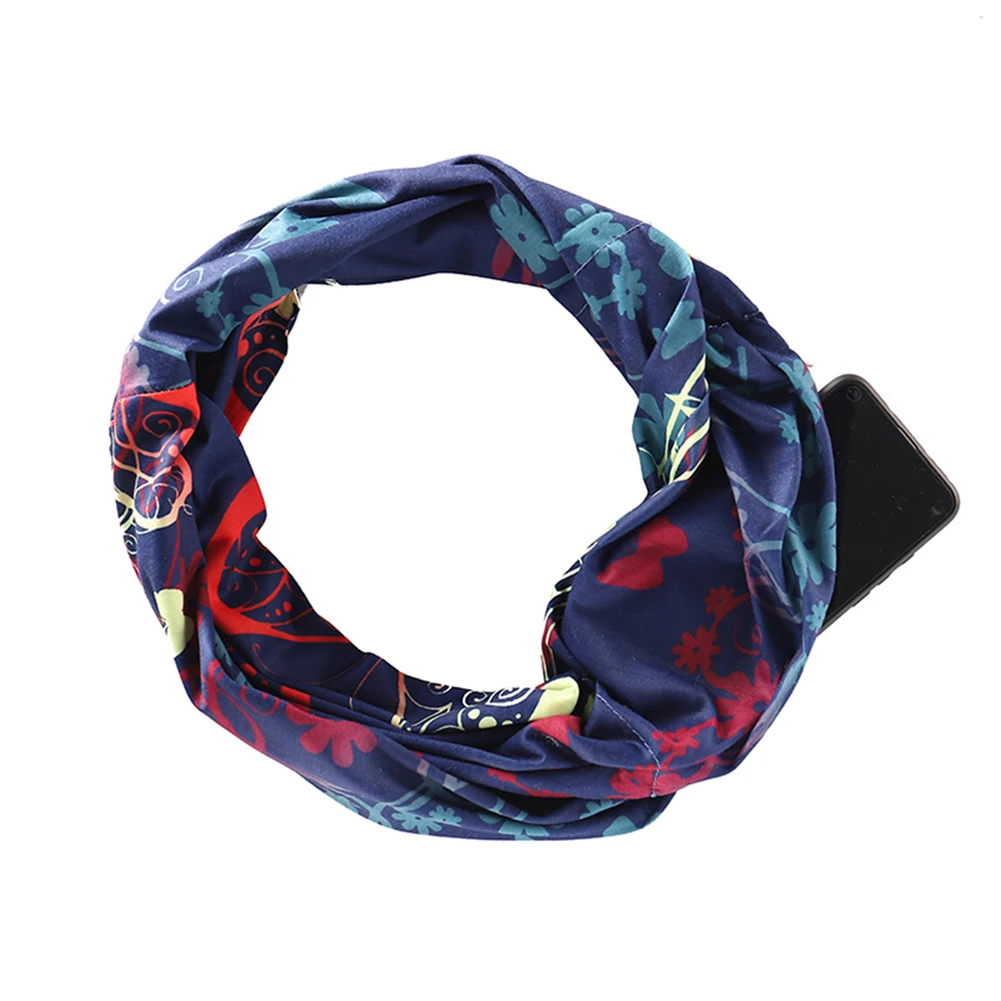 Новое поступление женский зимний шарф на петельках с карманом молнии