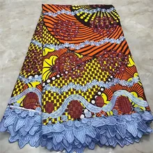 Высокое качество Новое поступление Анкара хлопковые восковые кружева восковая ткань африканская вышивка голландский воск с кружевной тканью WD111722