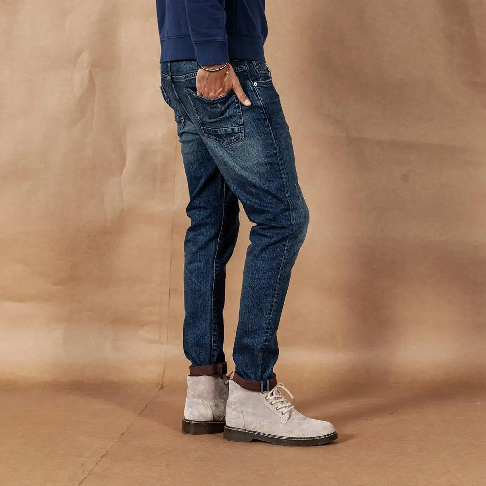 Cena SIMWOOD 2019 jesień zima nowe dżinsy mężczyzn mody zgrywanie wysokiej jakości plus rozmiar odzież marki spodnie jeansowe 190361