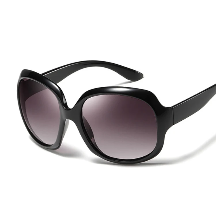 Брендовые Роскошные Большие женские очки в Звездном стиле солнцезащитные очки Женские винтажные овальные большие уличные солнечные очки UV400 - Цвет линз: Black