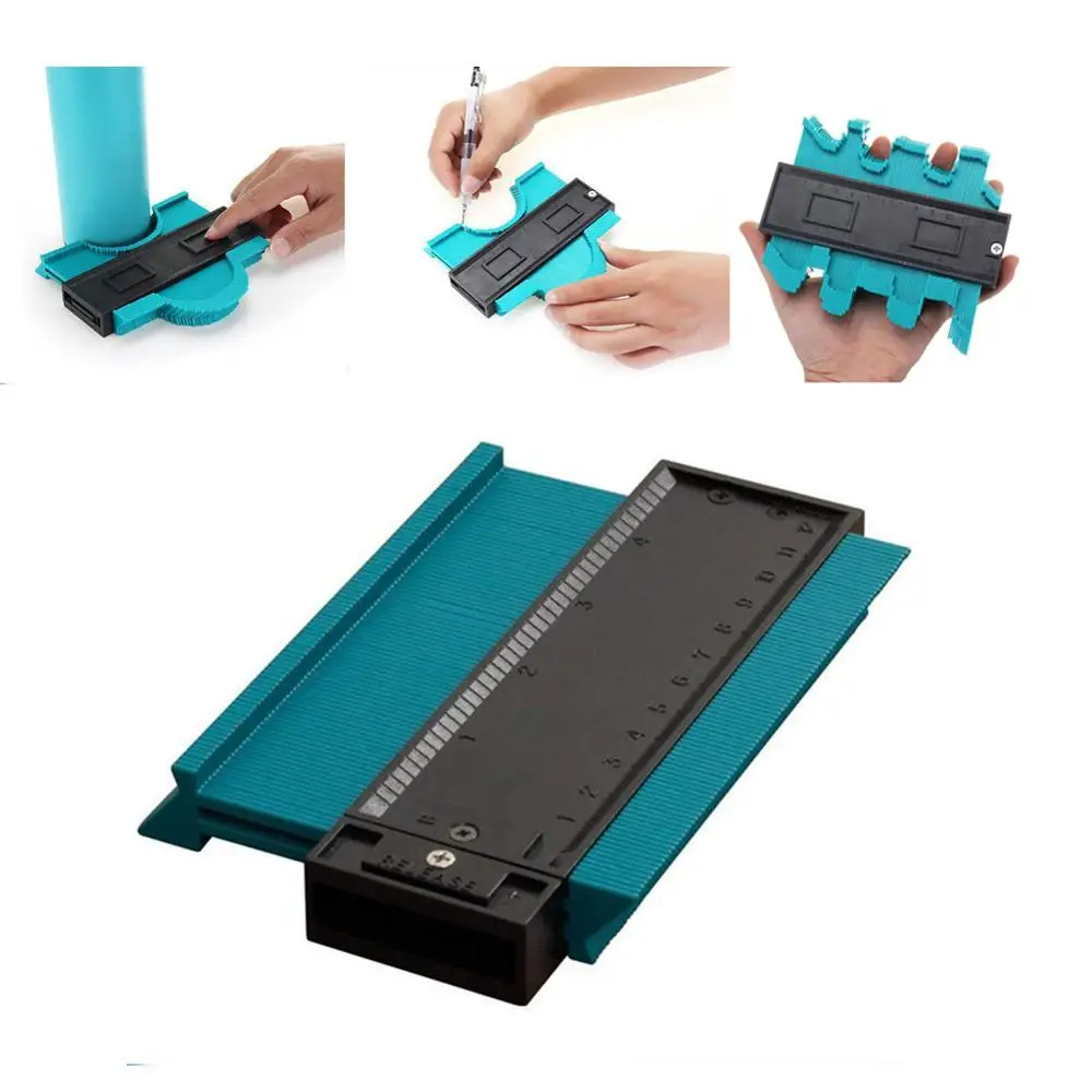 

12cm 5"Width Gauge Contour Profile Copy Gauge Plastic Duplicator Standard Wood Marking Tool Tiling Laminate Tiles General Tools