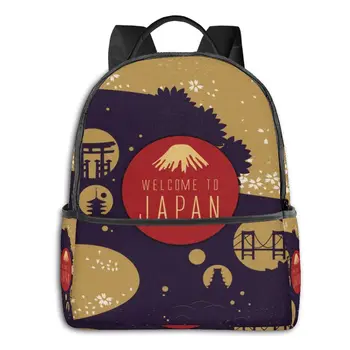

Classical Simple Women Men canvas Backpacks Elegant Japan Gorgeous Floral Travel Poster Laptop Back pack travel bag