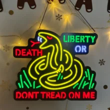 Dont Tread On Me Neon Lights Ultra-thin Design Snake LED Neon Sign is Suitable for Home Decoration or Office, Bar