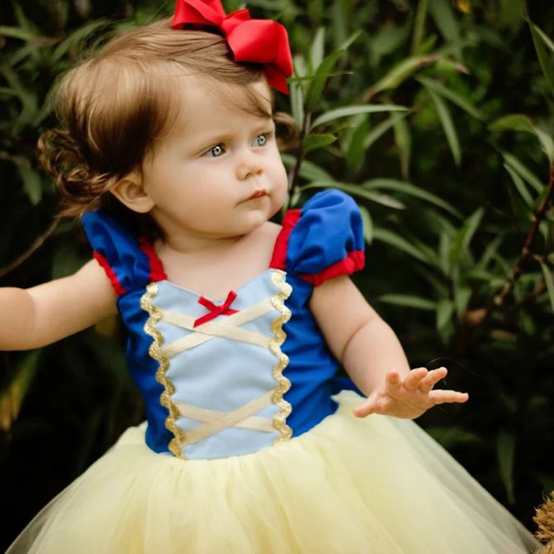 Ropa para niñas pequeñas de 1 año, bonito vestido de 2 ° cumpleaños,  vestido de fiesta de princesa, disfraz de Blancanieves, bata infantil -  AliExpress