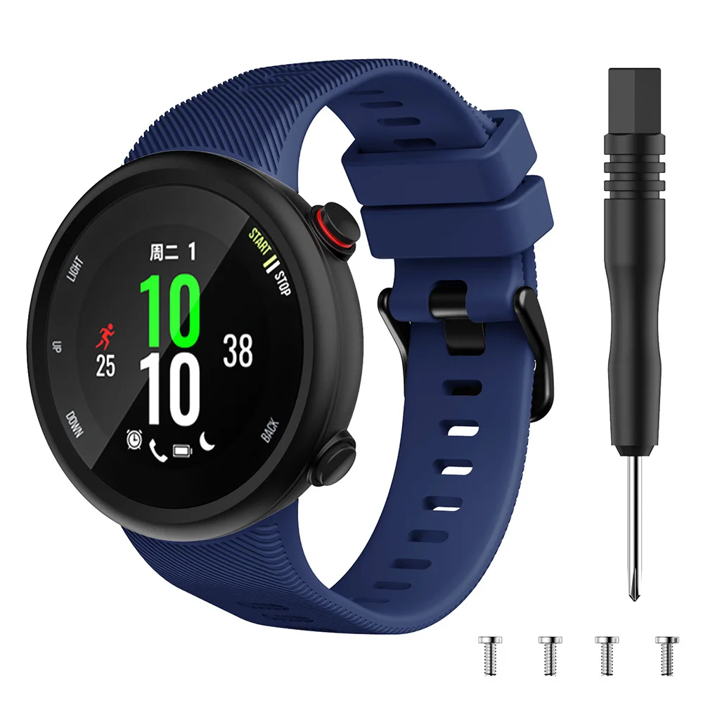 15 цветов браслет ремешок для Garmin Forerunner 45 45S Силиконовые сменные Смарт часы модные часы ремешок аксессуары - Цвет: Midnight blue