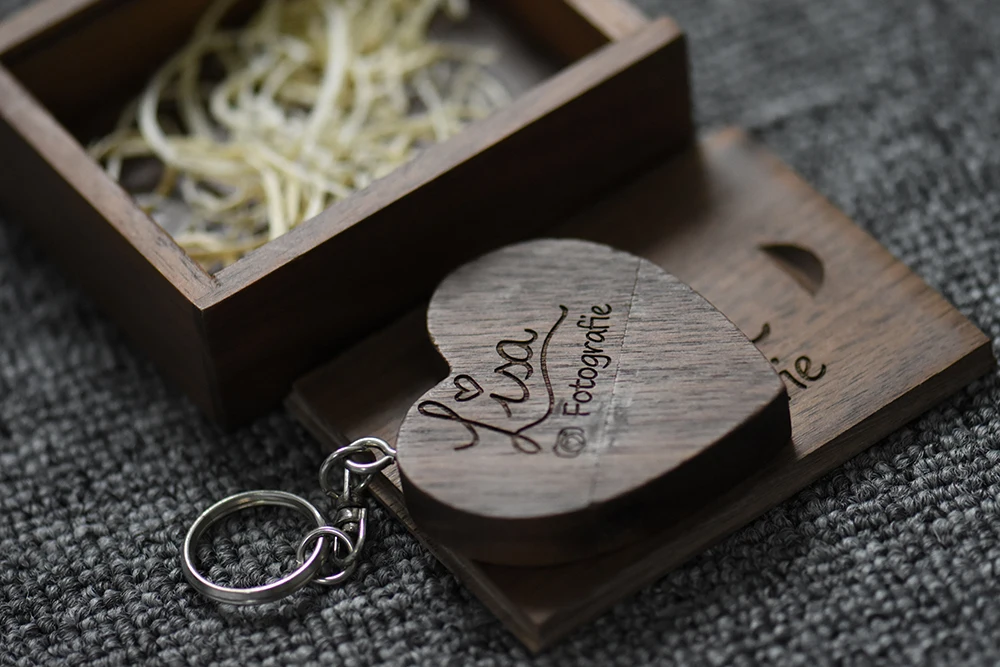 Jaster логотип на заказ деревянное сердце USB+ коробка USB флэш-накопитель Флешка 128 Гб 64 ГБ 32 ГБ 16 ГБ 8 ГБ U диск фотографии свадебные подарки
